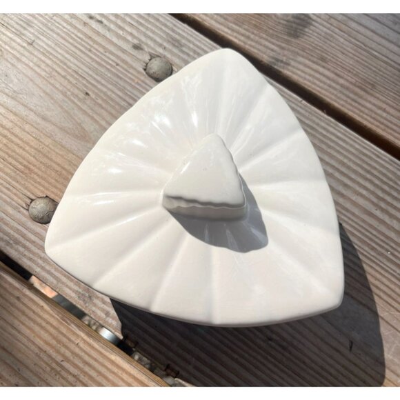 Mid-Century Modern Triangle Bowl With Lid California Pottery Atomic Style - Picture 3 of 11
